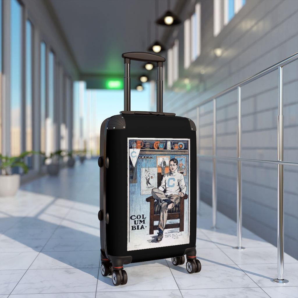 Geotrott Col Um Bia University Club World Classic Poster Black Cabin Suitcase Extended Storage Adjustable Telescopic Handle Double Wheeled Polycarbonate Hard-Shell Built-In Lock