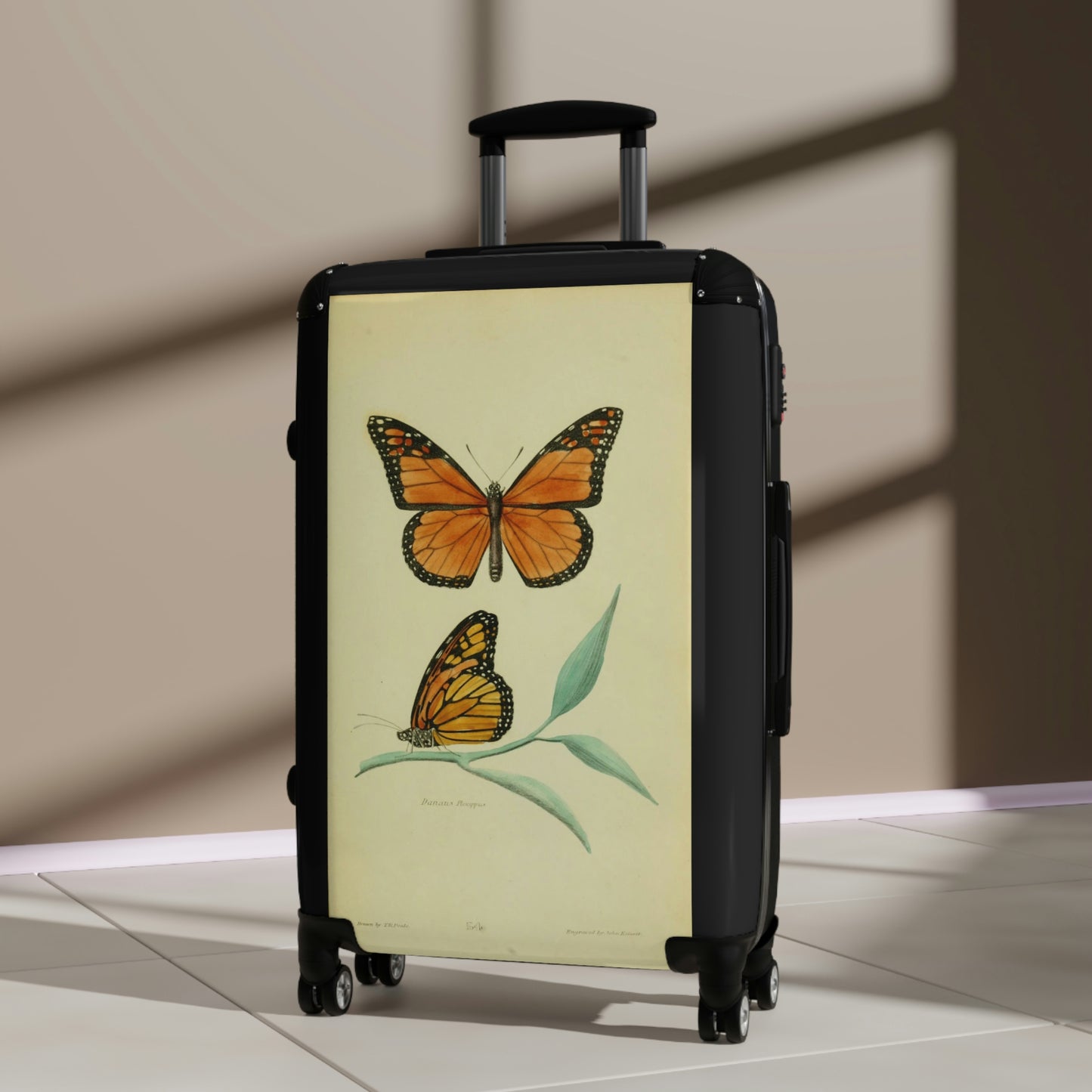 Geotrott Monarch Butterfly Danaus Plexippus Nymphalidae Animalia Lepidoptera Arthropoda Cabin Suitcase Extended Storage Adjustable Telescopic Handle Double Wheeled Polycarbonate Hard-Shell Built-In Lock