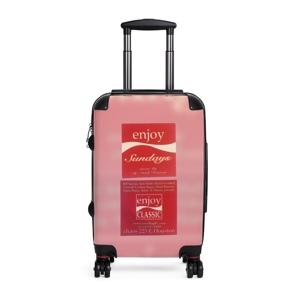 Geotrott Club Chaos Nyc Enjoy Sundays Party Flyer Dj Mark Ronson Bill Spector Tom Mello Mark Leventhal Conrad Bugsy Ethan Browne Vegas Bugsy Adam Manny Cabin Suitcase Carry-On Travel Check Luggage 4-Wheel Spinner Suitcase Bag Multiple Colors And Sizes