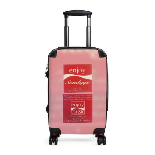 Geotrott Club Chaos Nyc Enjoy Sundays Party Flyer Dj Mark Ronson Bill Spector Tom Mello Mark Leventhal Conrad Bugsy Ethan Browne Vegas Bugsy Adam Manny Cabin Suitcase Carry-On Travel Check Luggage 4-Wheel Spinner Suitcase Bag Multiple Colors And Sizes