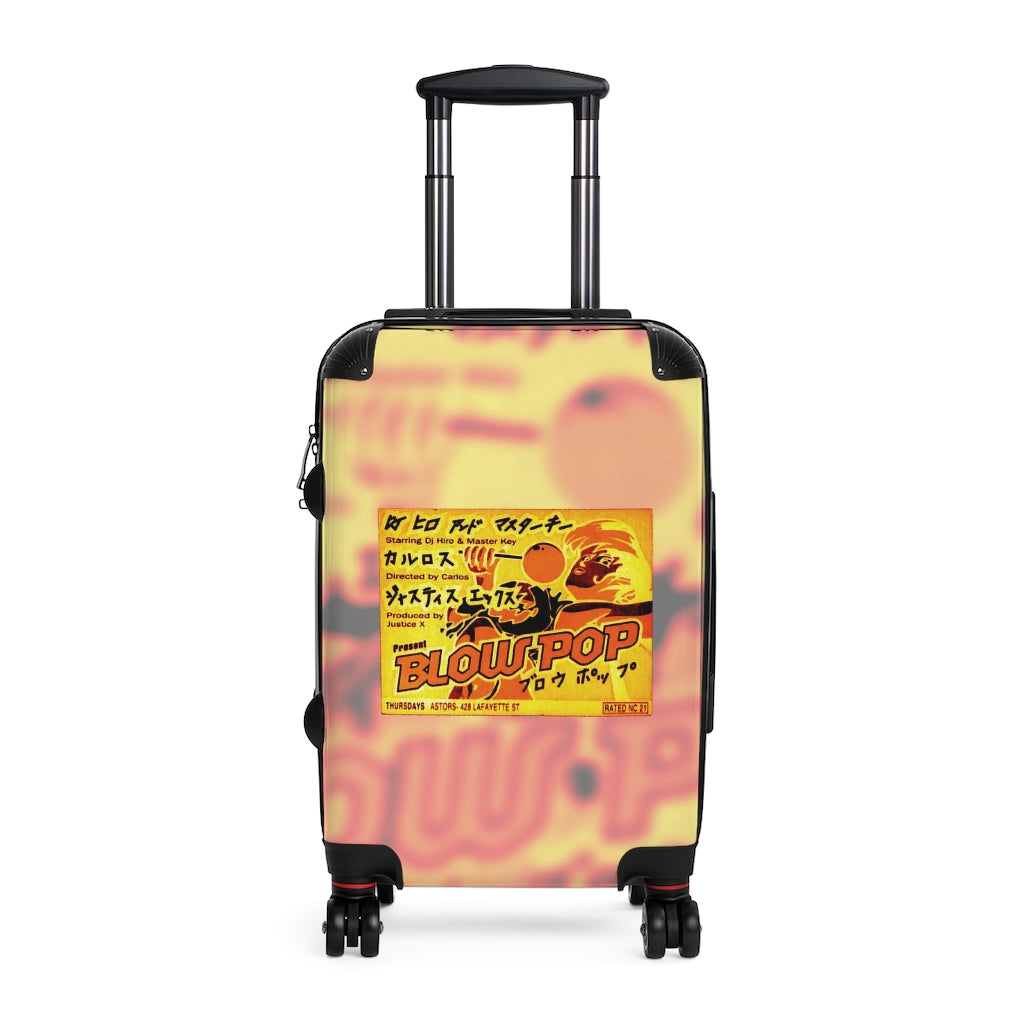 Getrott BlowPop Astors Nightclub DjHiro Master Key JustiseX Club Flyer Yellow Cabin Suitcase Extended Storage Adjustable Telescopic Handle Double wheeled Polycarbonate Hard-shell Built-in Lock-Bags-Geotrott