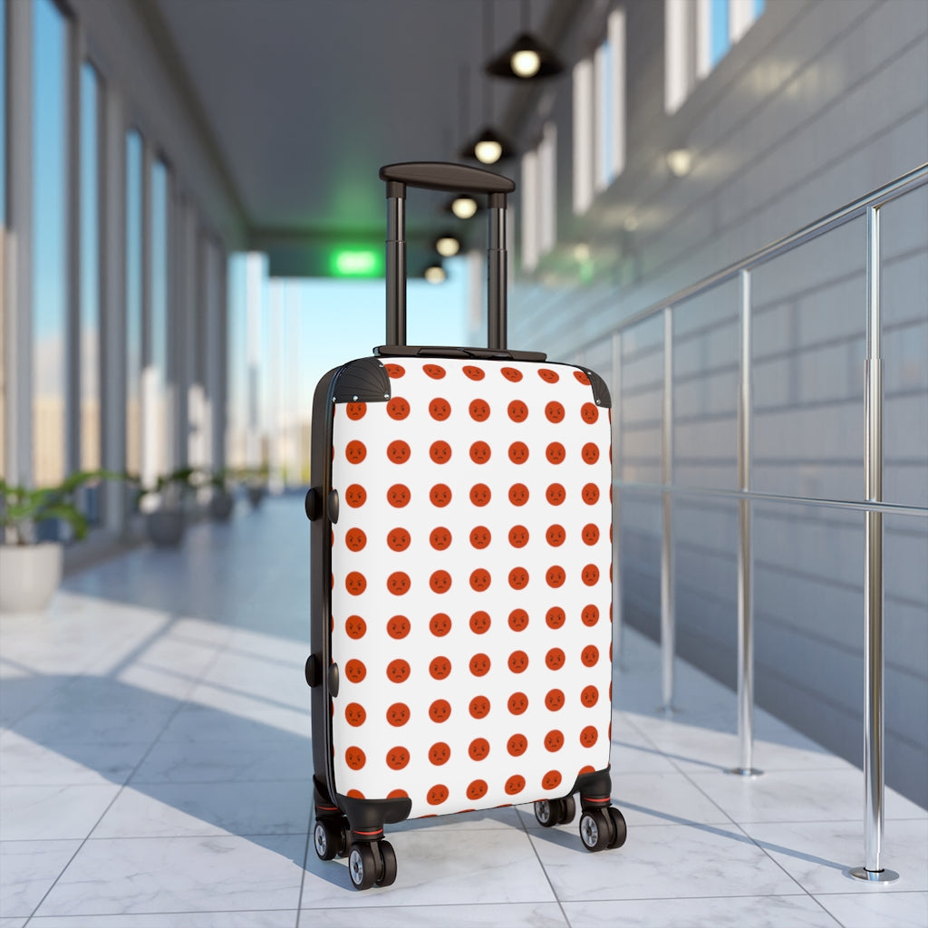 Getrott Emojis Enraged Face Cabin Suitcase Extended Storage Adjustable Telescopic Handle Double wheeled Polycarbonate Hard-shell Built-in Lock-Bags-Geotrott