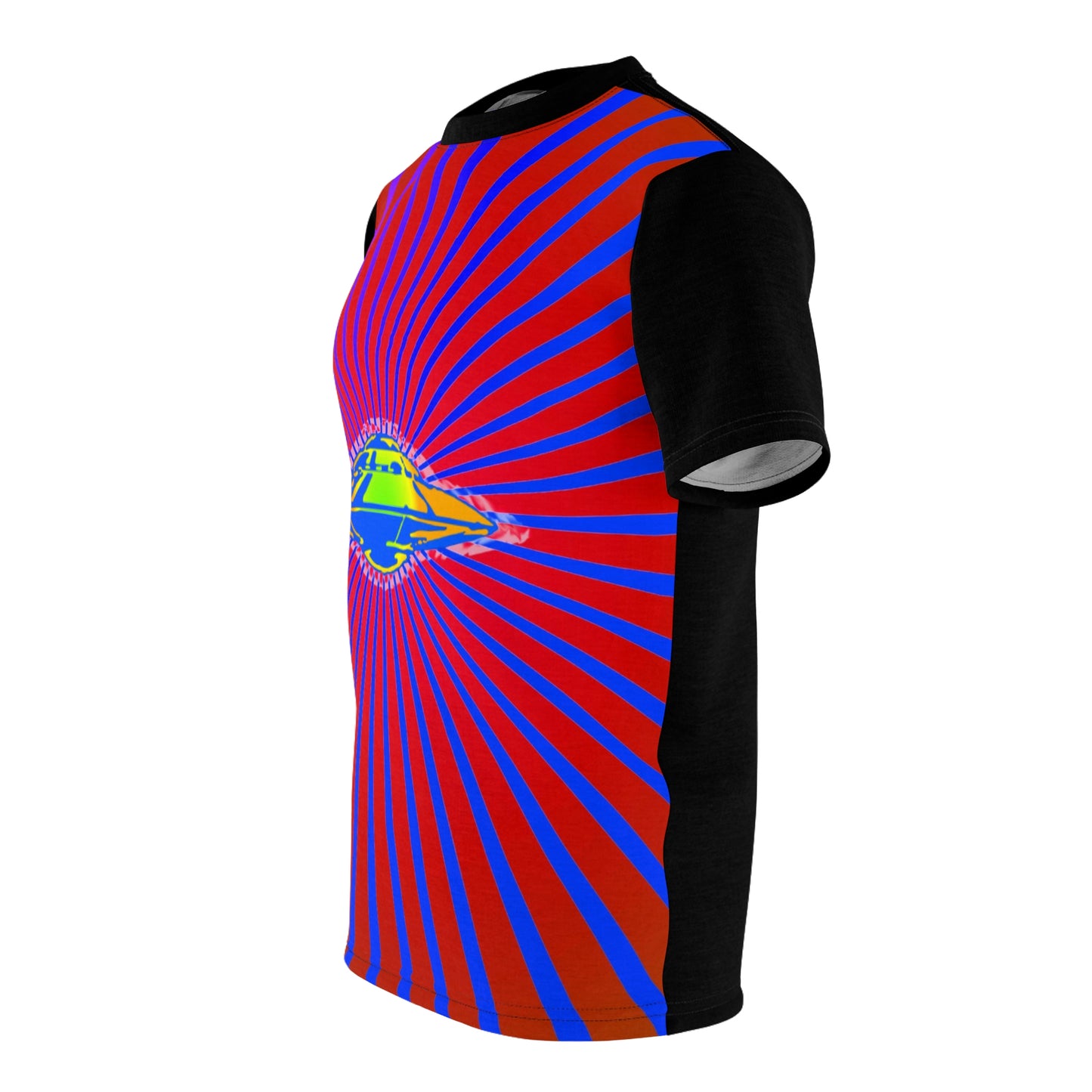 Geotrott Alien Ufo Space Ship Flying Saucer Secret Aircraft Pink Blue Unisex Aop Cut & Sew Tee