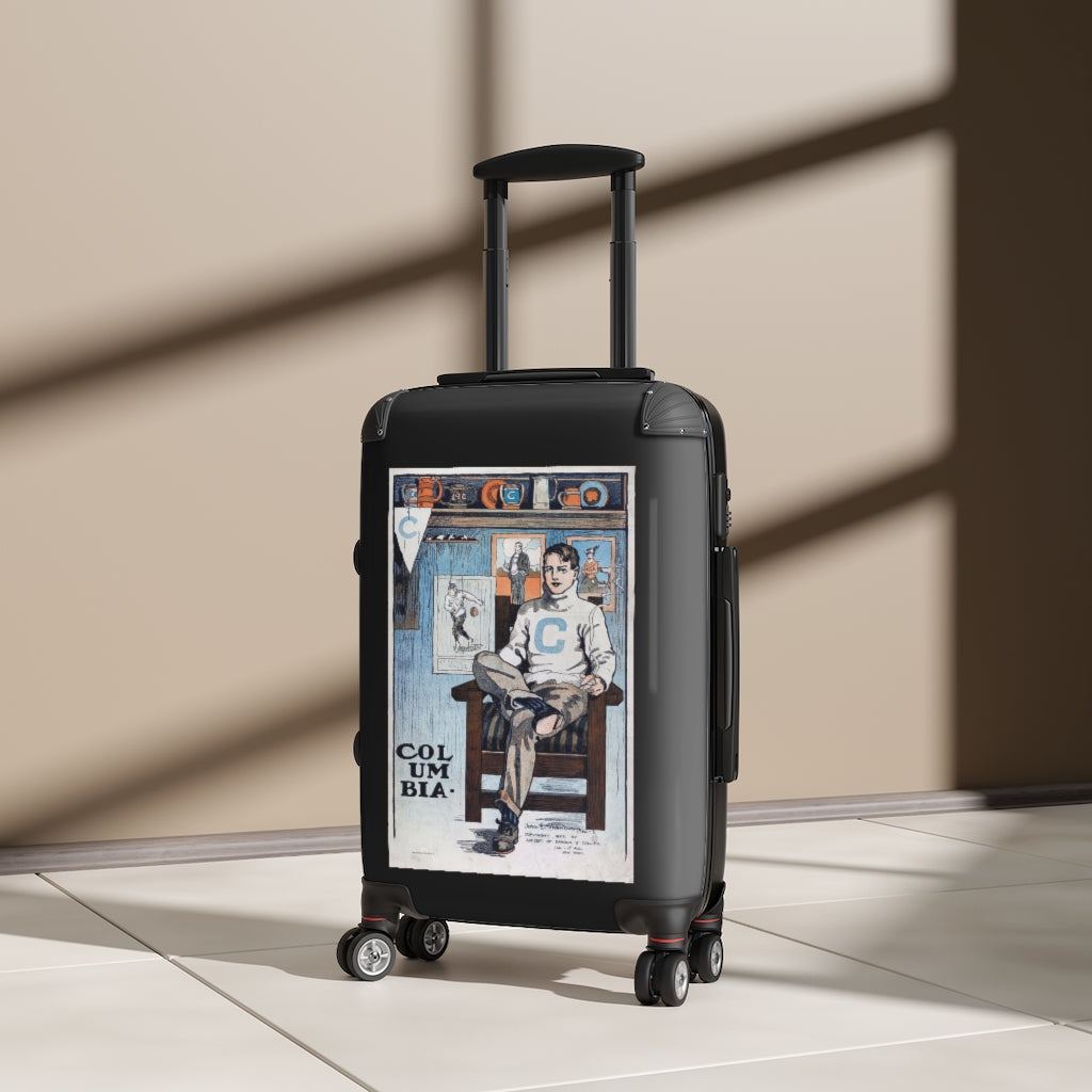 Geotrott Col Um Bia University Club World Classic Poster Black Cabin Suitcase Extended Storage Adjustable Telescopic Handle Double Wheeled Polycarbonate Hard-Shell Built-In Lock