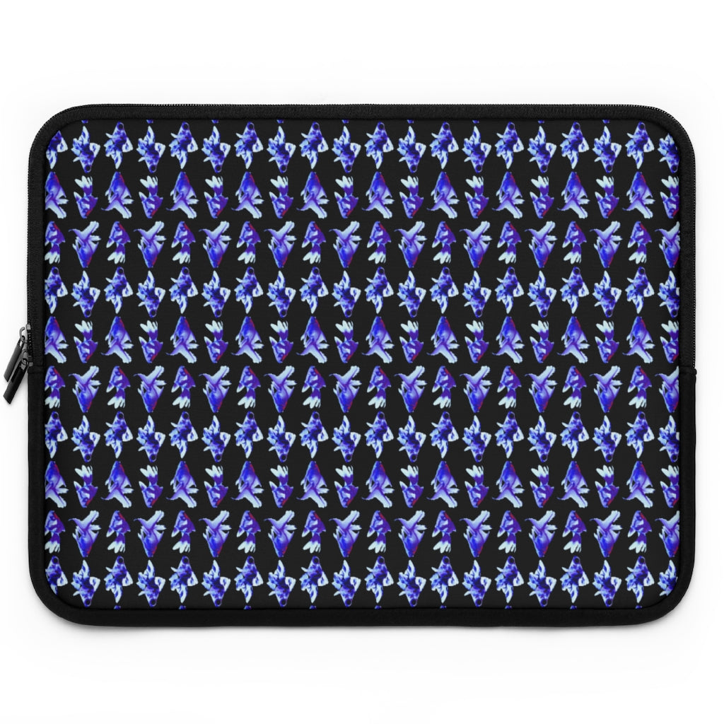 Geotrott Blue Goldfish Pattern Black Laptop Sleeve