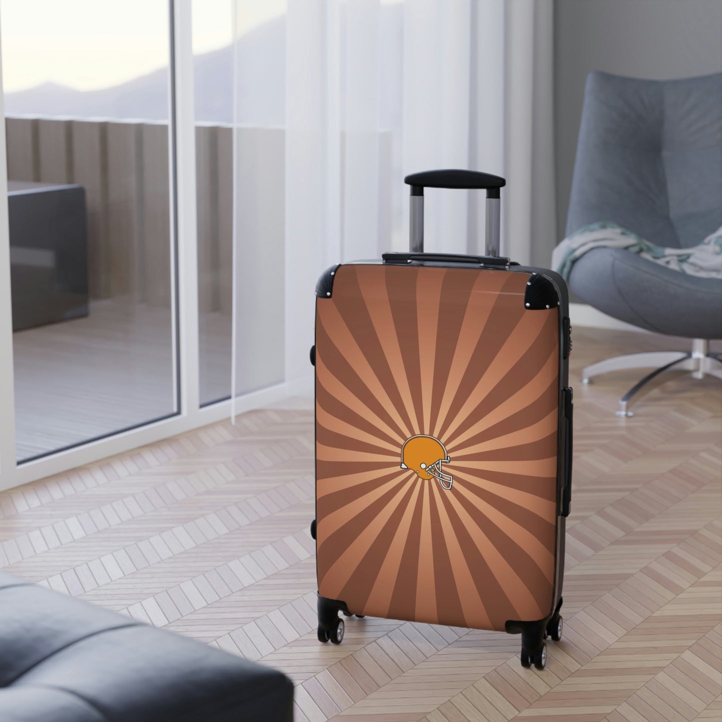 Geotrott Cleveland Browns National Football League Nfl Team Logo Cabin Suitcase Rolling Luggage Checking Bag