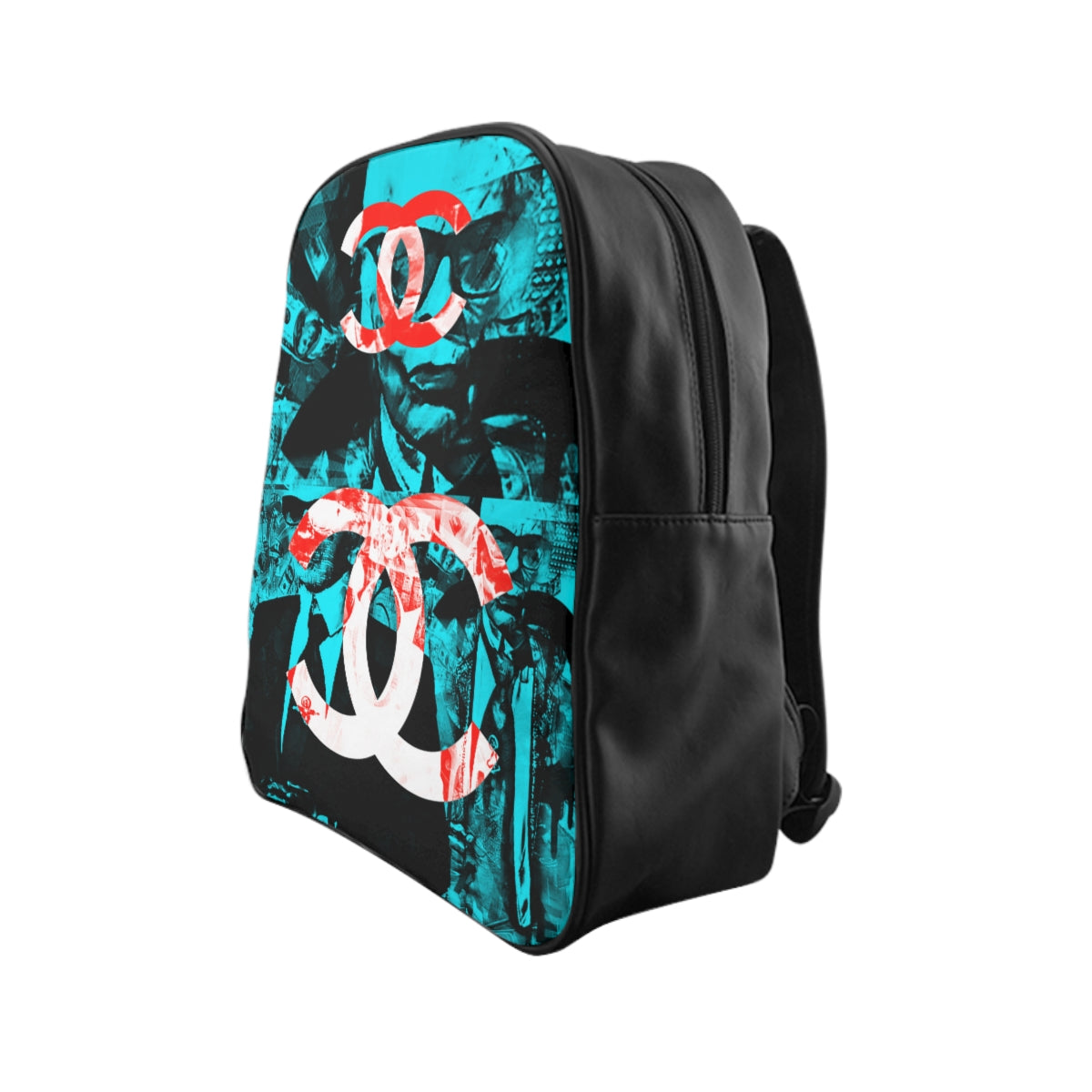 Geotrott Inspired By C H A N E L Graffiti Blue School Backpack Carry-On Travel Check Luggage 4-Wheel Spinner Suitcase Bag Multiple Colors And Sizes