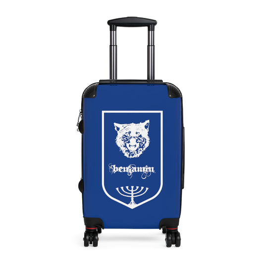 Geotrott Tribes Of Israel Benjamin Blue Cabin Suitcase Extended Storage Adjustable Telescopic Handle Double Wheeled Polycarbonate Hard-Shell Built-In Lock
