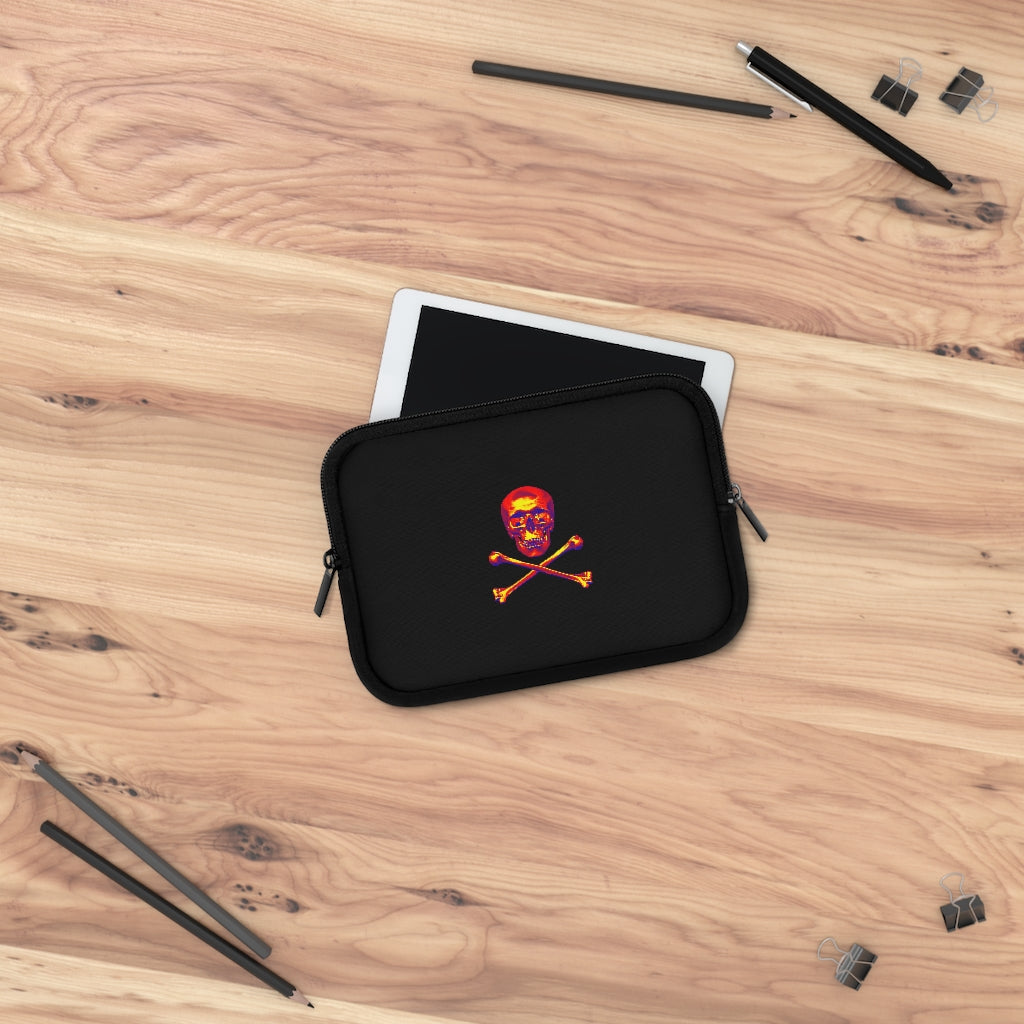 Geotrott Blue Red Yellow Skull And Bones Black Laptop Sleeve