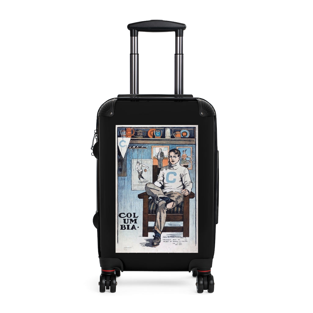 Geotrott Col Um Bia University Club World Classic Poster Black Cabin Suitcase Extended Storage Adjustable Telescopic Handle Double Wheeled Polycarbonate Hard-Shell Built-In Lock