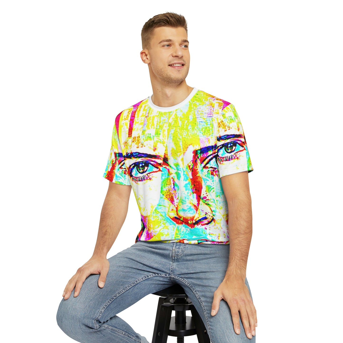 Copy Of Copy Of Copy Of Copy Of Copy Of Copy Of Copy Of Eddy Bogaert Graffiti Bieber Statue Of Liberty Art Men'S Polyester Tee (Aop)