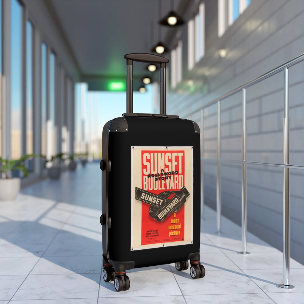 Geotrott Sunset Boulevard Movie Poster Collection Cabin Suitcase Extended Storage Adjustable Telescopic Handle Double Wheeled Polycarbonate Hard-Shell Built-In Lock