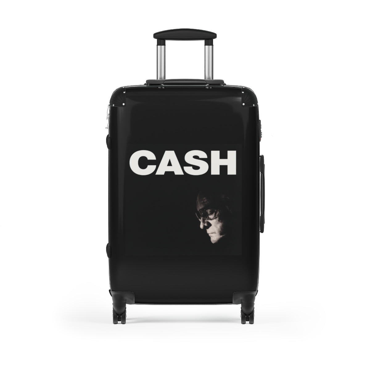Geotrott Johnny Cash Black Cabin Suitcase Extended Storage Adjustable Telescopic Handle Double Wheeled Polycarbonate Hard Shell Built In Lock Carry On Travel Check Luggage 4 Wheel Spinner Suitcase Bag Multiple Colors And Sizes