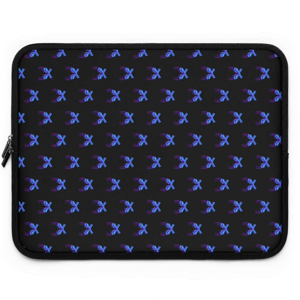 Geotrott Blue Magnum Guns Pattern Black Laptop Sleeve