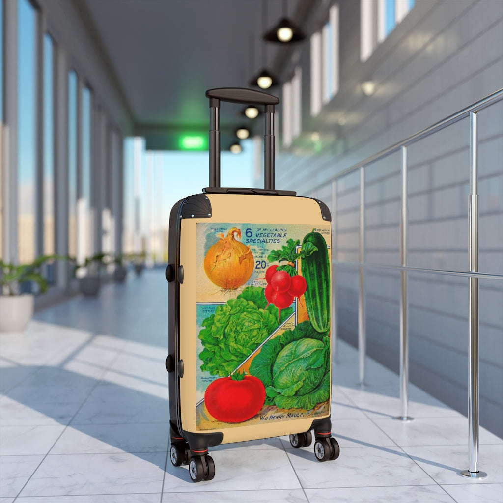 Geotrott Wm Henry Maule Poster Farm Collection Cabin Suitcase Extended Storage Adjustable Telescopic Handle Double Wheeled Polycarbonate Hard-Shell Built-In Lock