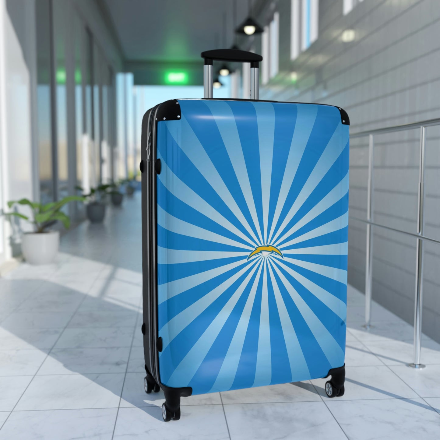 Geotrott Los Angeles Chargers National Football League Nfl Team Logo Cabin Suitcase Rolling Luggage Checking Bag