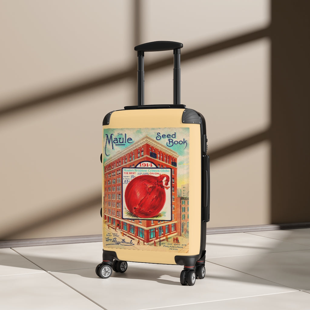 Getrott Maule Seed Book Red Onion Farm Collection Cabin Suitcase Extended Storage Adjustable Telescopic Handle Double wheeled Polycarbonate Hard-shell Built-in Lock-Bags-Geotrott