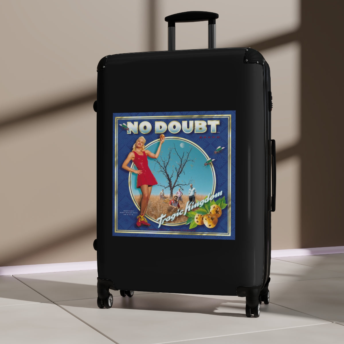 Geotrott No Doubt Tragic Kingdom 1995 Black Cabin Suitcase Extended Storage Adjustable Telescopic Handle Double Wheeled Polycarbonate Hard Shell Built In Lock