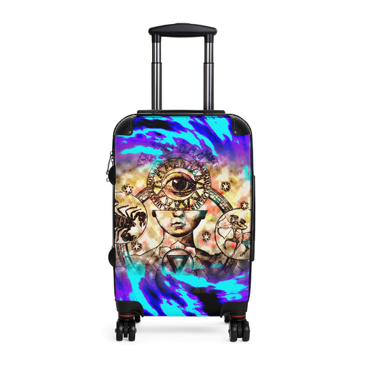 Geotrott Scorpio Capricorn Purple Zodiac Signs Cabin Suitcase Extended Storage Adjustable Telescopic Handle Double Wheeled Polycarbonate Hard-Shell Built-In Lock