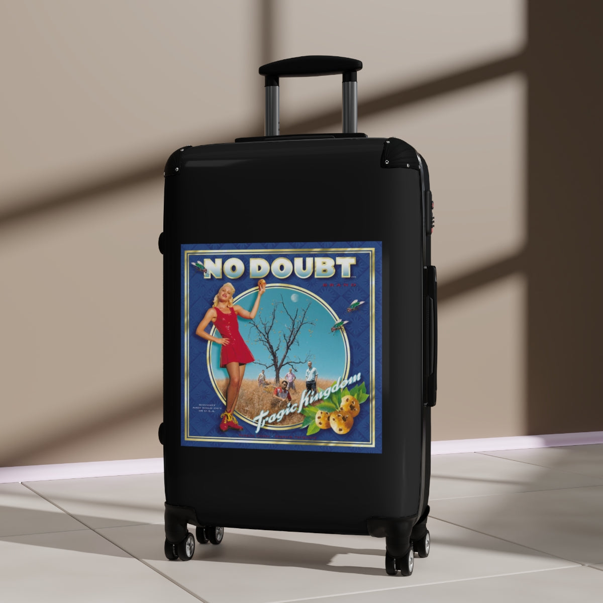 Geotrott No Doubt Tragic Kingdom 1995 Black Cabin Suitcase Extended Storage Adjustable Telescopic Handle Double Wheeled Polycarbonate Hard Shell Built In Lock