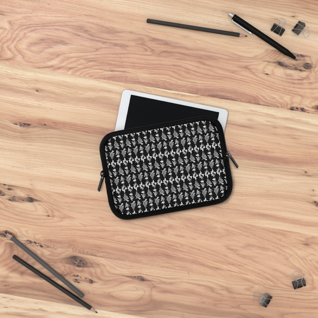 Geotrott Black White Goldfish Pattern Black Laptop Sleeve