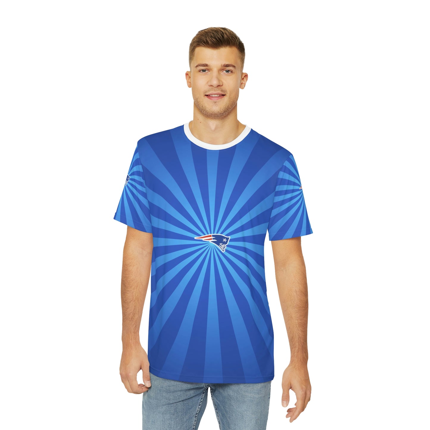 Geotrott NFL New England Patriots Men's Polyester All Over Print Tee T-Shirt-All Over Prints-Geotrott