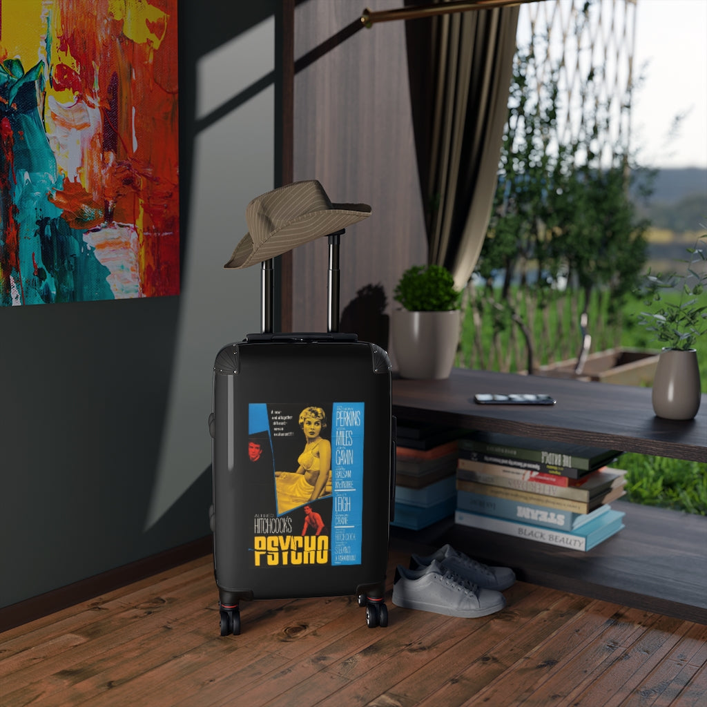 Geotrott Psycho Movie Poster Collection Cabin Suitcase Extended Storage Adjustable Telescopic Handle Double Wheeled Polycarbonate Hard-Shell Built-In Lock