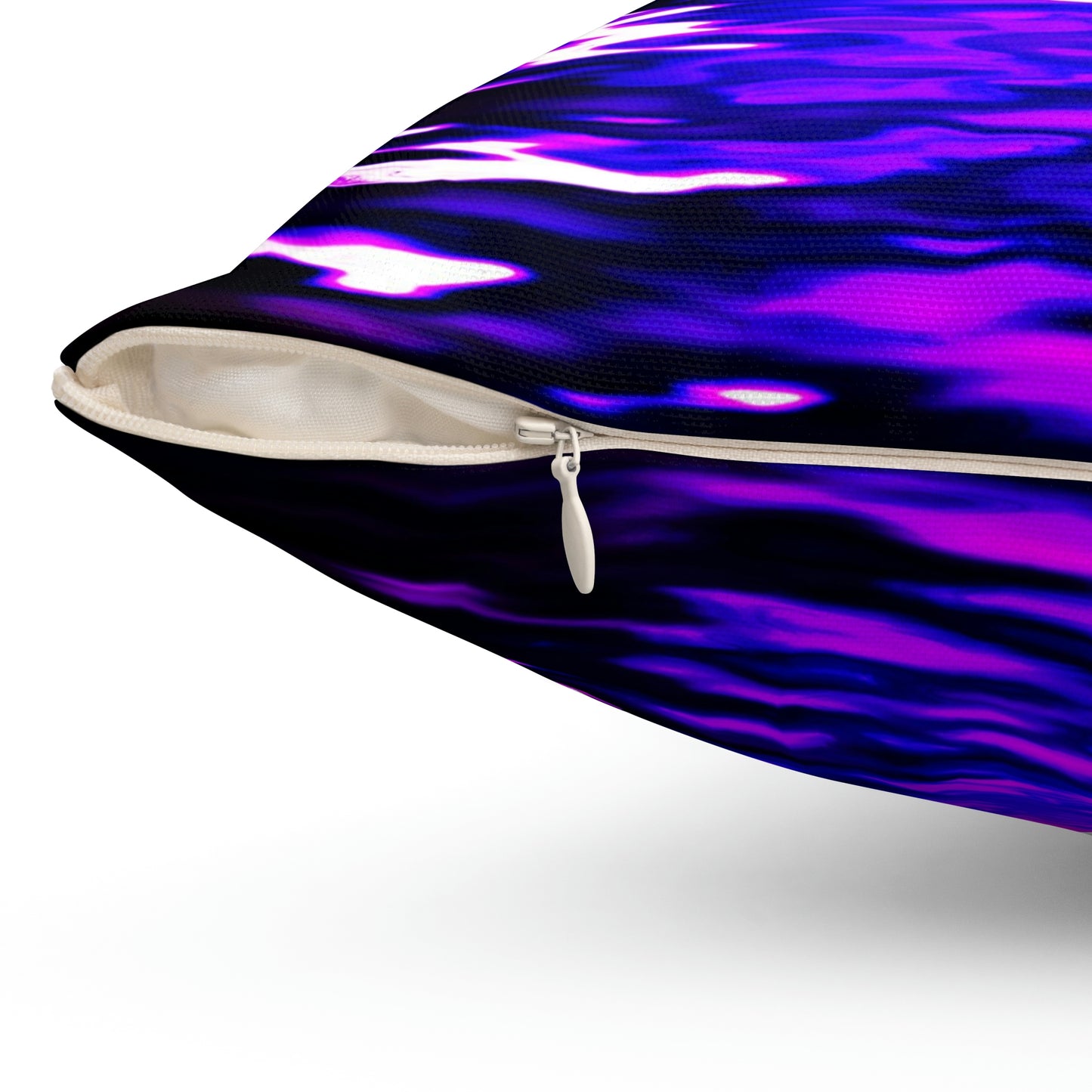 Geotrott Lunar Mars Space City Sunset Purple Pink Blue Spun Polyester Square Pillow
