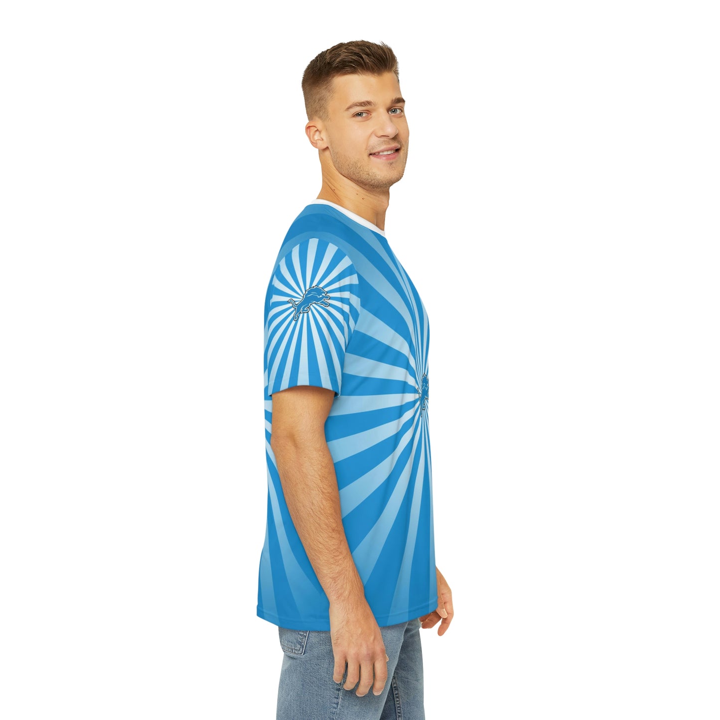 Geotrott NFL Detroit Lions Men's Polyester All Over Print Tee T-Shirt-All Over Prints-Geotrott