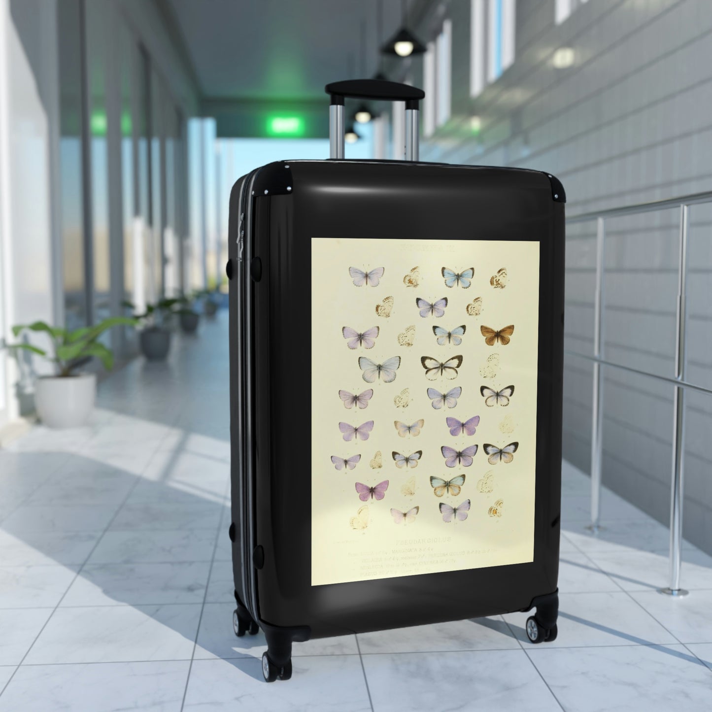 Getrott Butterflies of North America Lycæna Pseudargiolus Lucia Marginata Violocea Pseudar Giolus Neglecta Cinerea Piasus Aberr Cabin Suitcase Carry-On Travel Check Luggage 4-Wheel Spinner Suitcase Bag Multiple Colors and Sizes-Bags-Geotrott