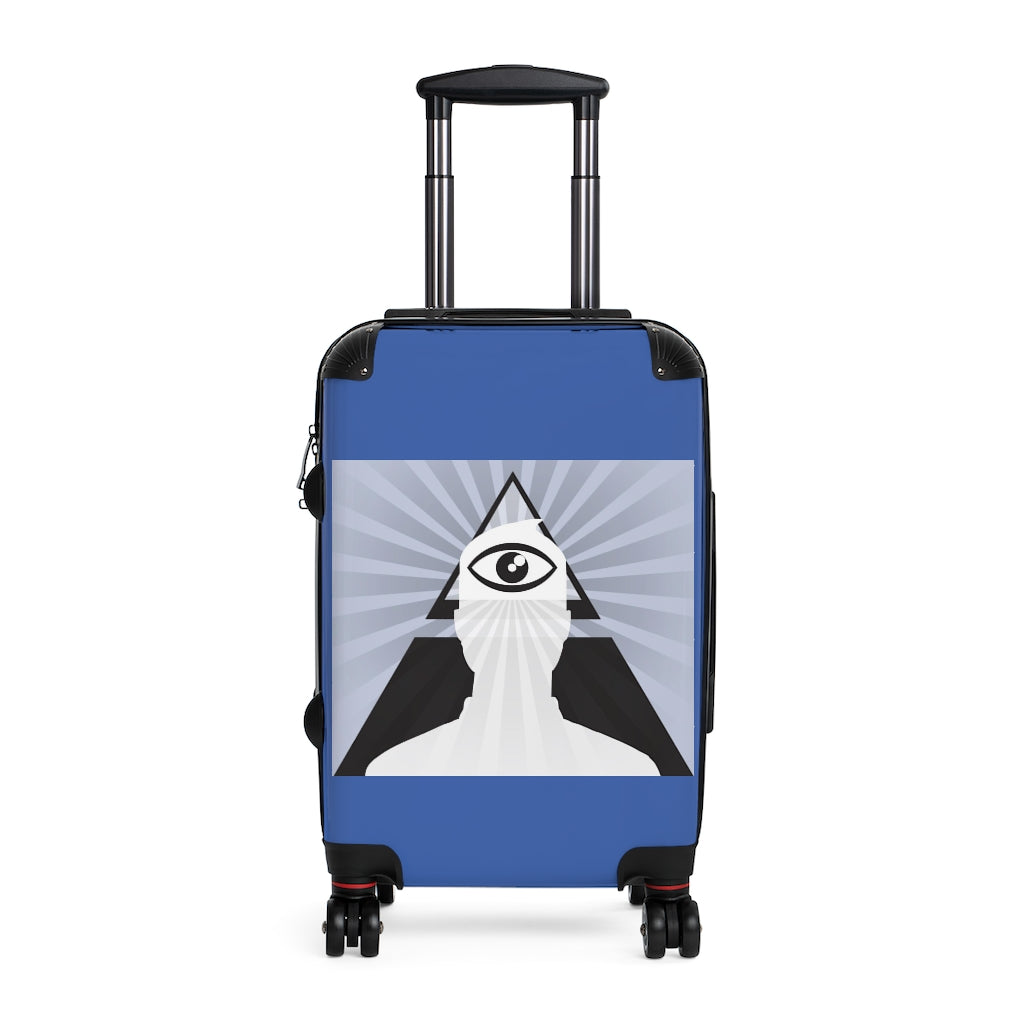 Geotrott Facebook Icon Art Illuminati Eye Cabin Luggage Extended Storage Adjustable Telescopic Handle Double Wheeled Polycarbonate Hard-Shell Built-In Lock