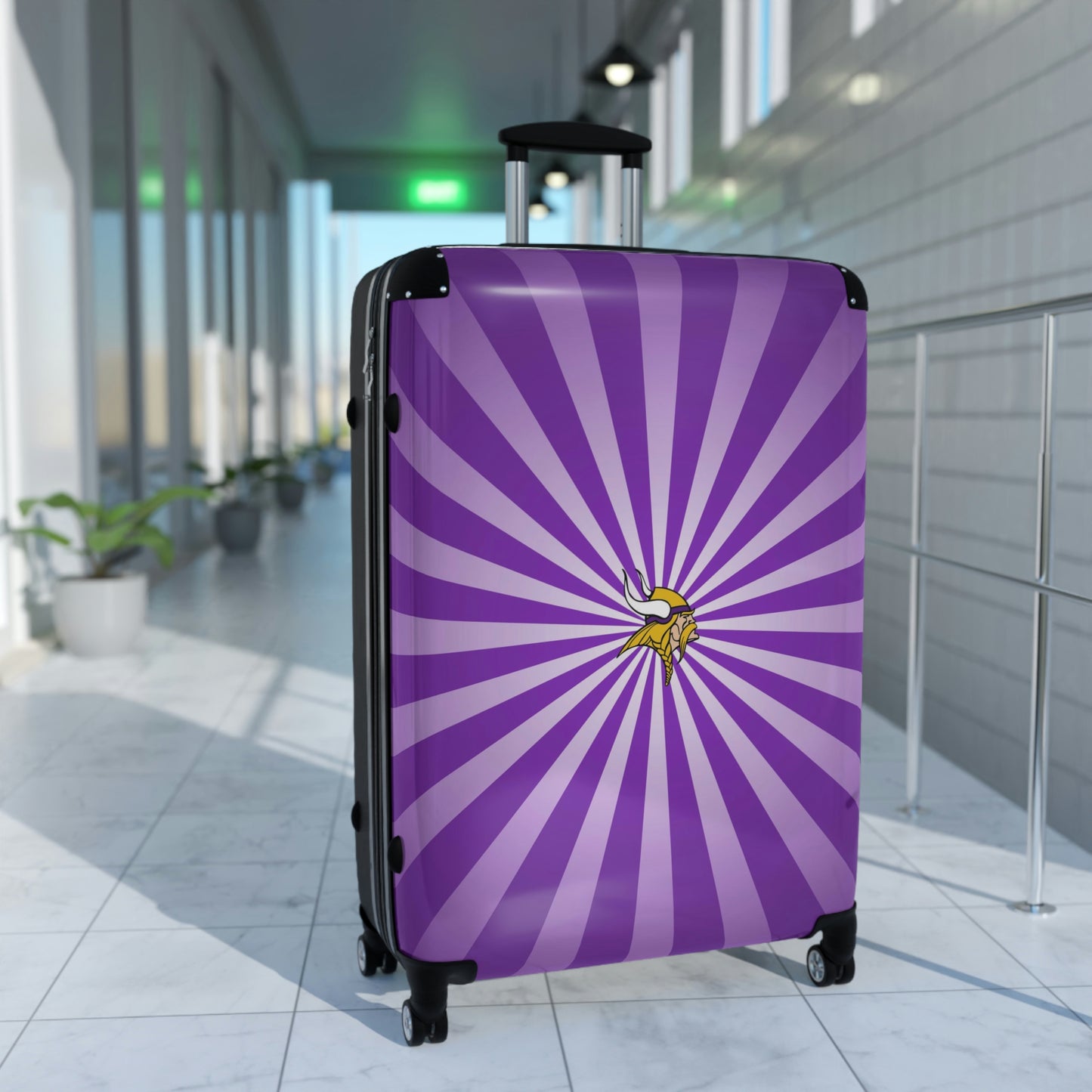 Geotrott Minesota Vikings National Football League NFL Team Logo Cabin Suitcase Rolling Luggage Checking Bag-Bags-Geotrott