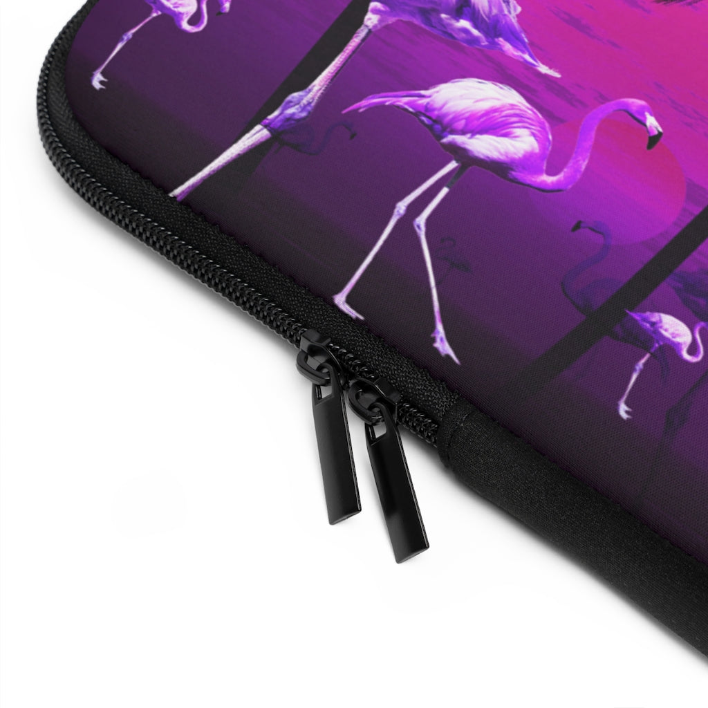 Geotrott Pink Beach Sunset Flamingos Laptop Sleeve