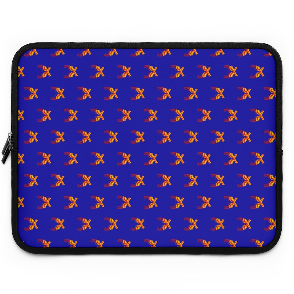 Geotrott Orange Magnum Guns Pattern Blue Laptop Sleeve