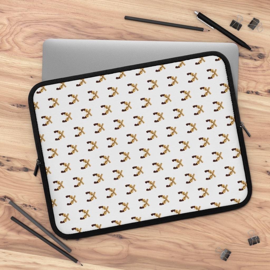 Geotrott Gold Magnum Guns Pattern White Laptop Sleeve