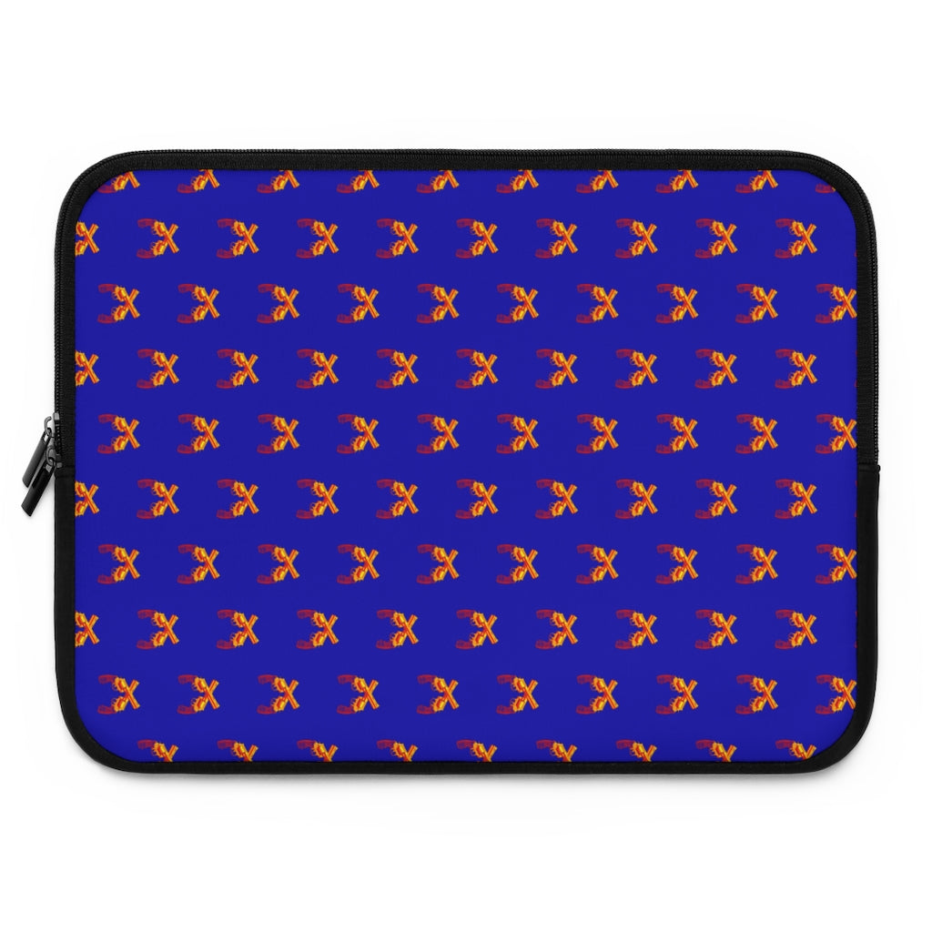 Geotrott Orange Magnum Guns Pattern Blue Laptop Sleeve
