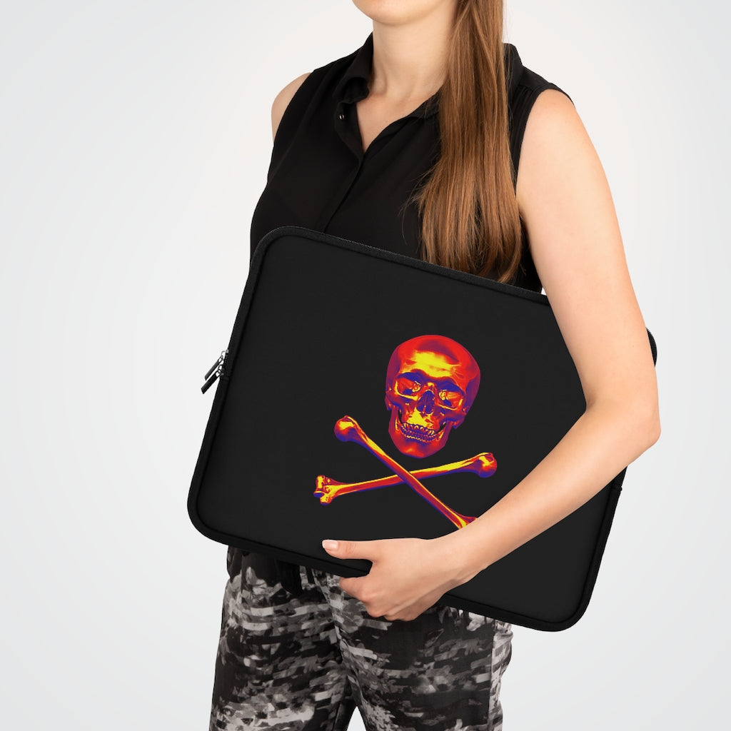 Geotrott Blue Red Yellow Skull And Bones Black Laptop Sleeve