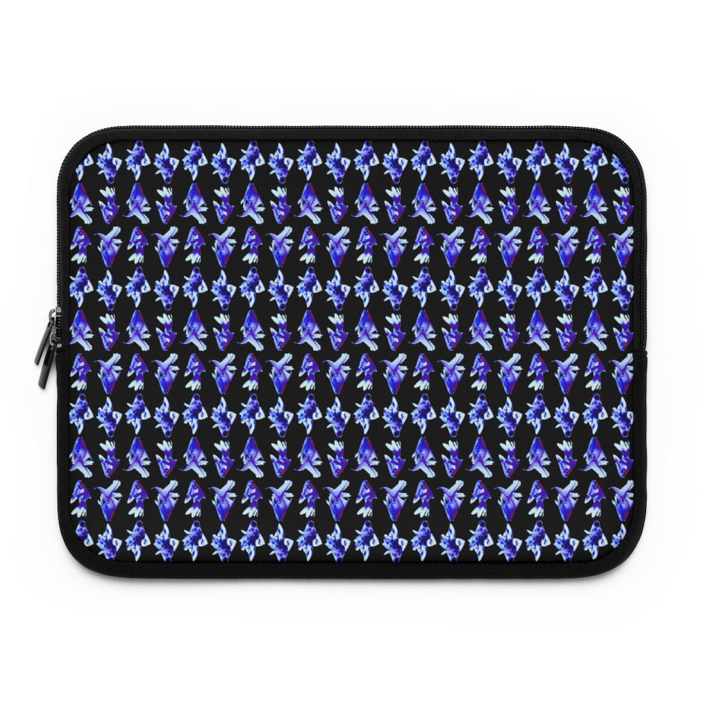 Geotrott Blue Goldfish Pattern Black Laptop Sleeve