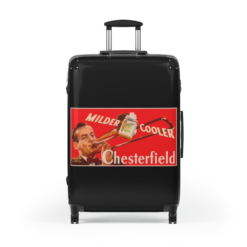 Getrott Milder Cooler Chesterfield Cigaretes World Classic Poster Black Cabin Suitcase Extended Storage Adjustable Telescopic Handle Double wheeled Polycarbonate Hard-shell Built-in Lock-Bags-Geotrott