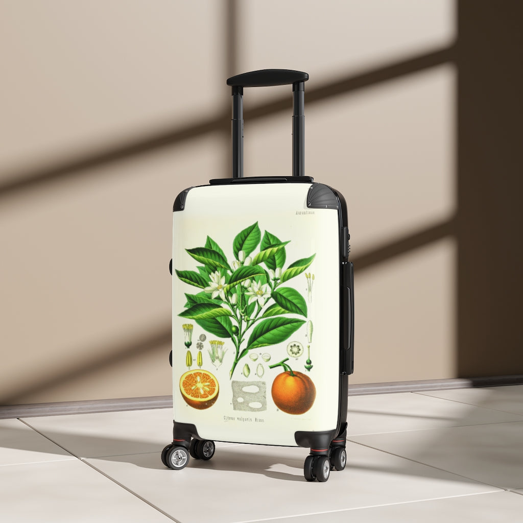 Geotrott Orange Aurantieae Citrus Culgaris Risso Farm Collection Cabin Suitcase Extended Storage Adjustable Telescopic Handle Double Wheeled Polycarbonate Hard-Shell Built-In Lock