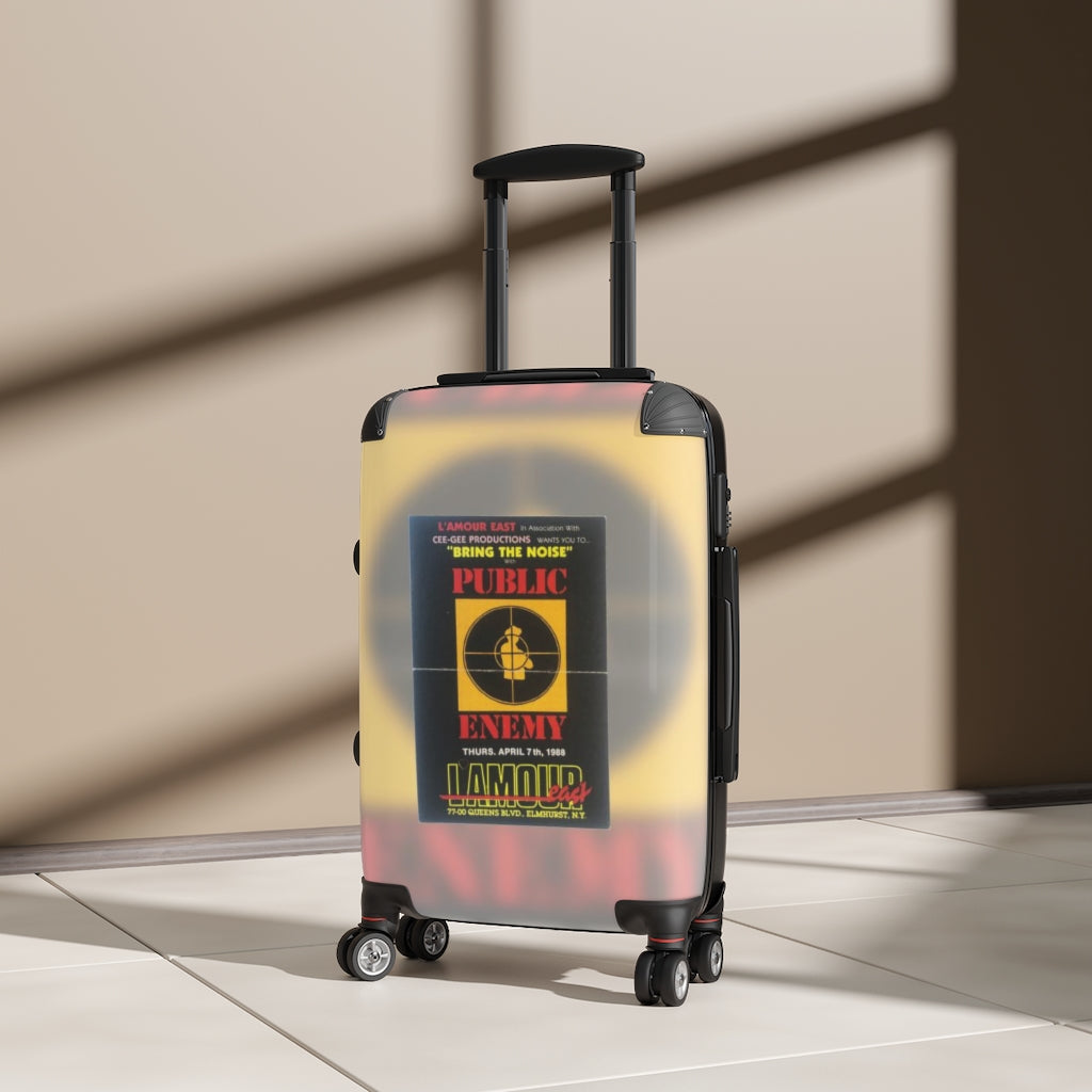 Getrott L'Amour East Cee-Gee Productions Public Enemy Bring The Noise Party 1988 Queens NY Cabin Suitcase Extended Storage Adjustable Telescopic Handle Double wheeled Polycarbonate Hard-shell Built-in Lock-Bags-Geotrott