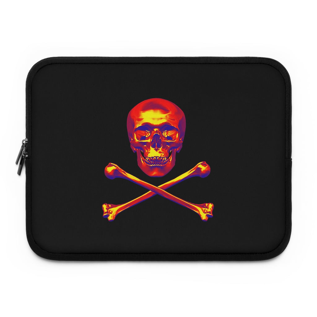 Geotrott Blue Red Yellow Skull And Bones Black Laptop Sleeve