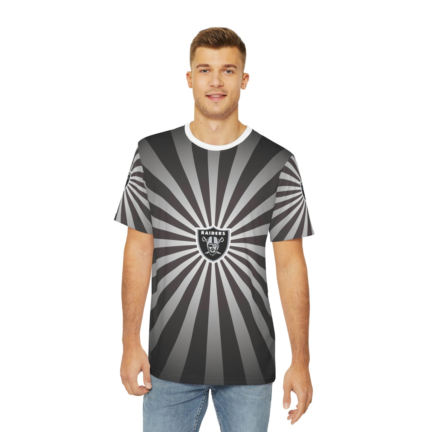Geotrott NFL Las Vegas Raiders Men's Polyester All Over Print Tee T-Shirt-All Over Prints-Geotrott