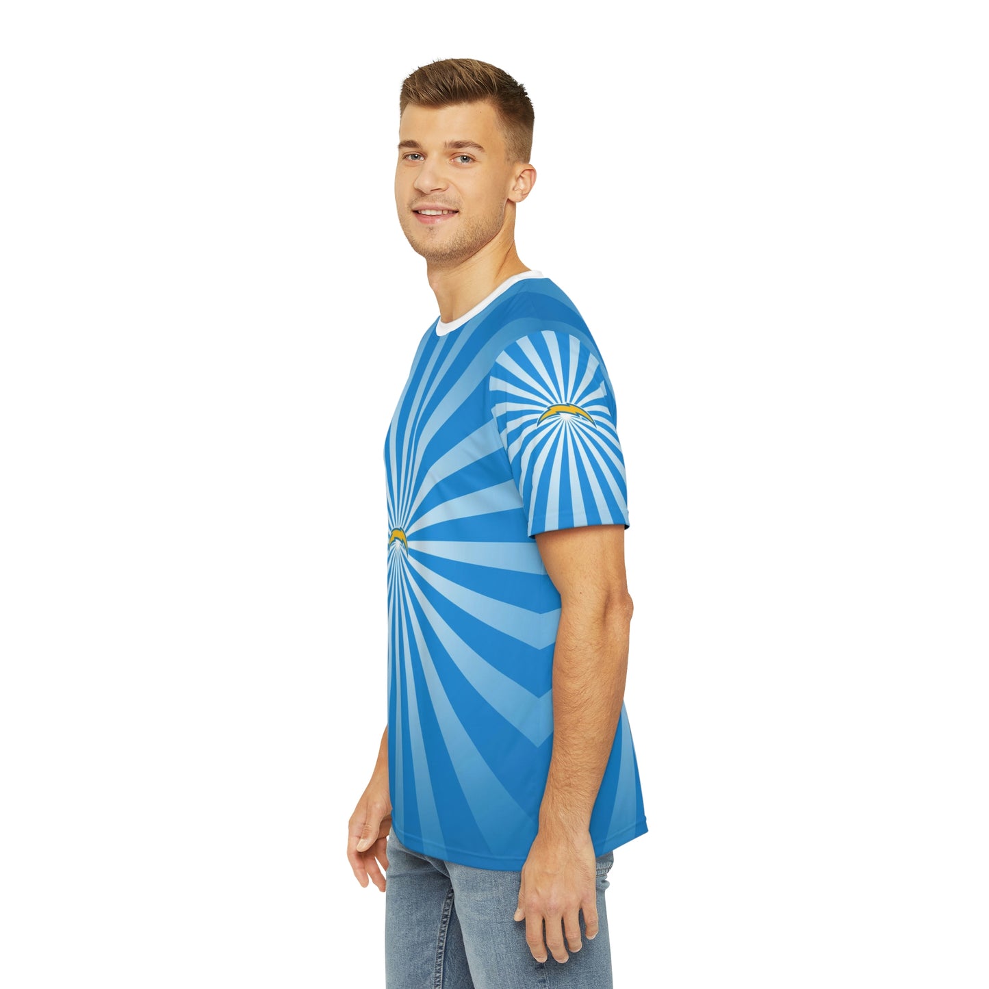 Geotrott NFL Los Angeles Chargers Men's Polyester All Over Print Tee T-Shirt-All Over Prints-Geotrott