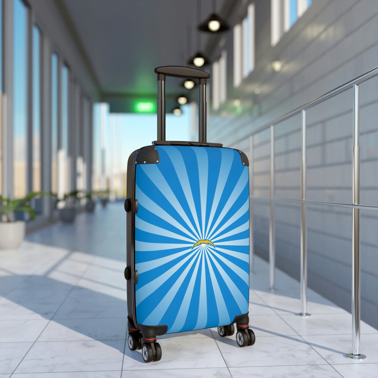 Geotrott Los Angeles Chargers National Football League Nfl Team Logo Cabin Suitcase Rolling Luggage Checking Bag