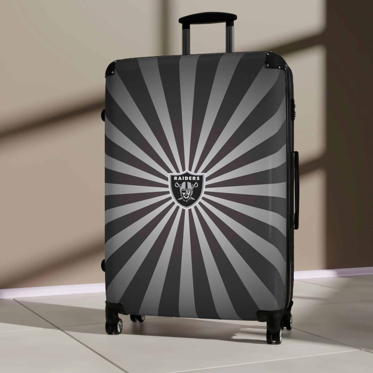 Geotrot Las Vegas Raiders National Football League Nfl Team Logo Cabin Suitcase Rolling Luggage Checking Bag