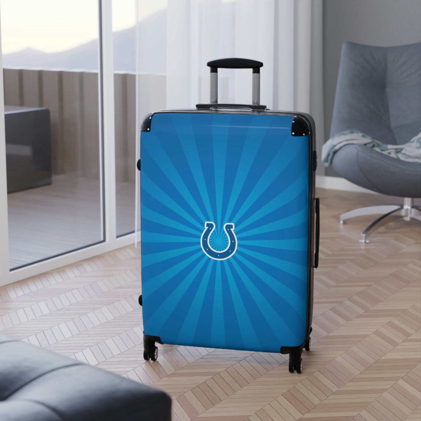 Geotrott Indianapolis Colts National Football League Nfl Team Logo Cabin Suitcase Rolling Luggage Checking Bag