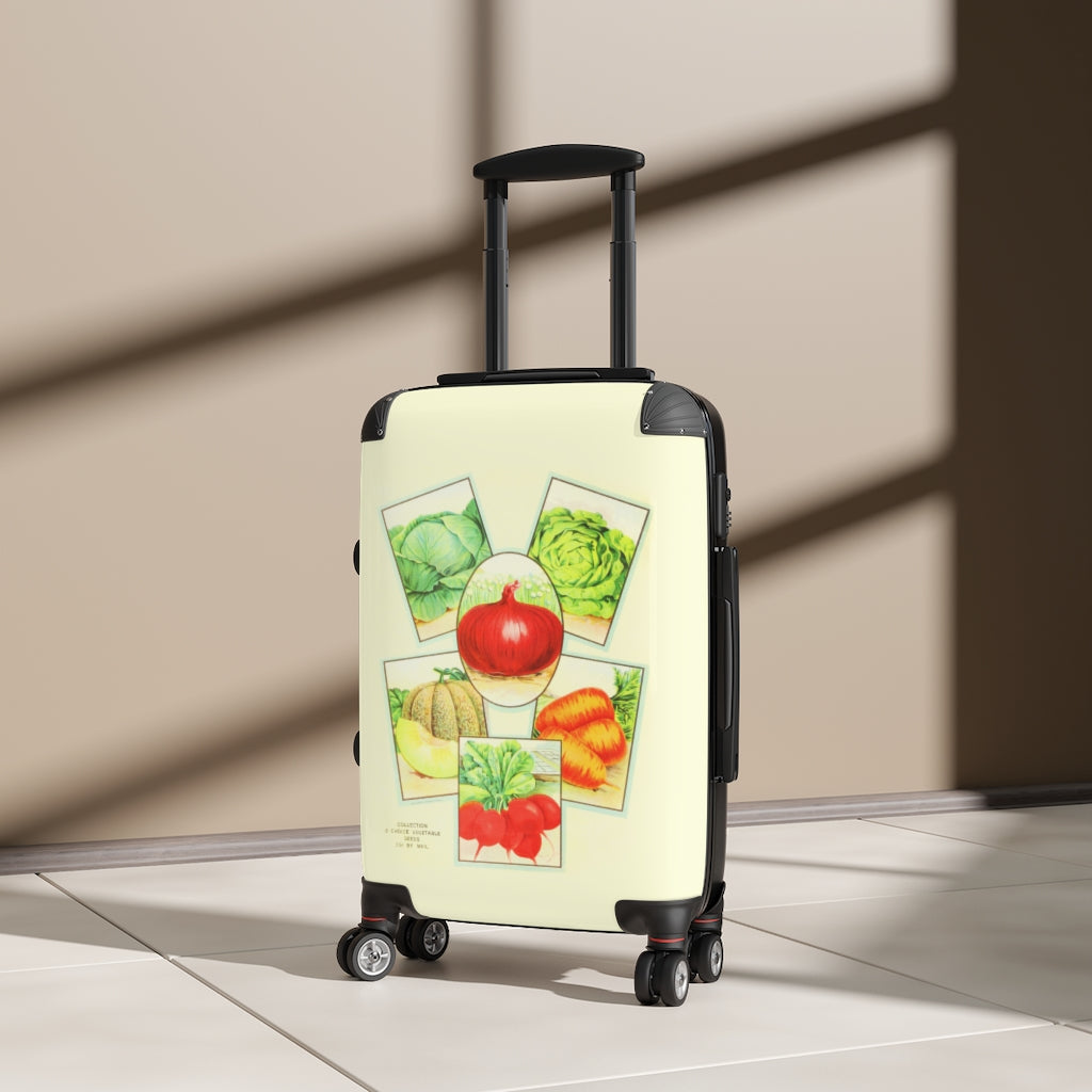 Getrott Six Vegetables Poster Farm Collection Cabin Suitcase Extended Storage Adjustable Telescopic Handle Double wheeled Polycarbonate Hard-shell Built-in Lock-Bags-Geotrott