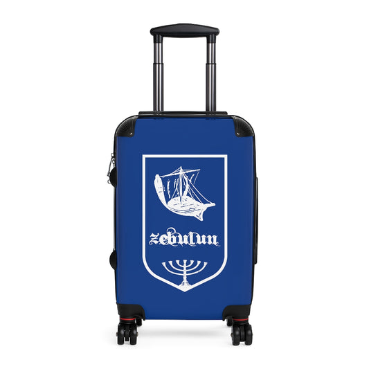 Geotrott Tribes Of Israel Zebulun Blue Cabin Suitcase Extended Storage Adjustable Telescopic Handle Double Wheeled Polycarbonate Hard-Shell Built-In Lock