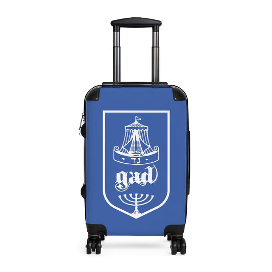 Geotrott Tribes Of Israel Gad Blue Cabin Suitcase Extended Storage Adjustable Telescopic Handle Double Wheeled Polycarbonate Hard-Shell Built-In Lock